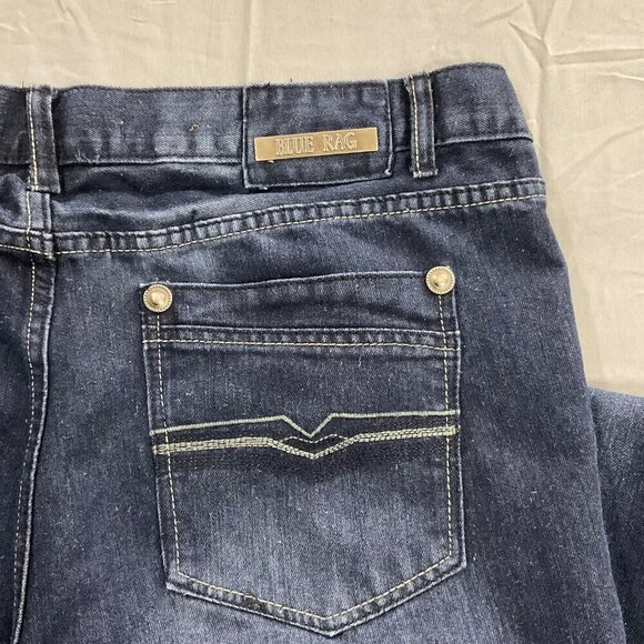 Blue Rag Jeans Mens 40/30 Straight Fit Stretch Dark Wash Blue Denim Casual 38x29 - Picture 6 of 10